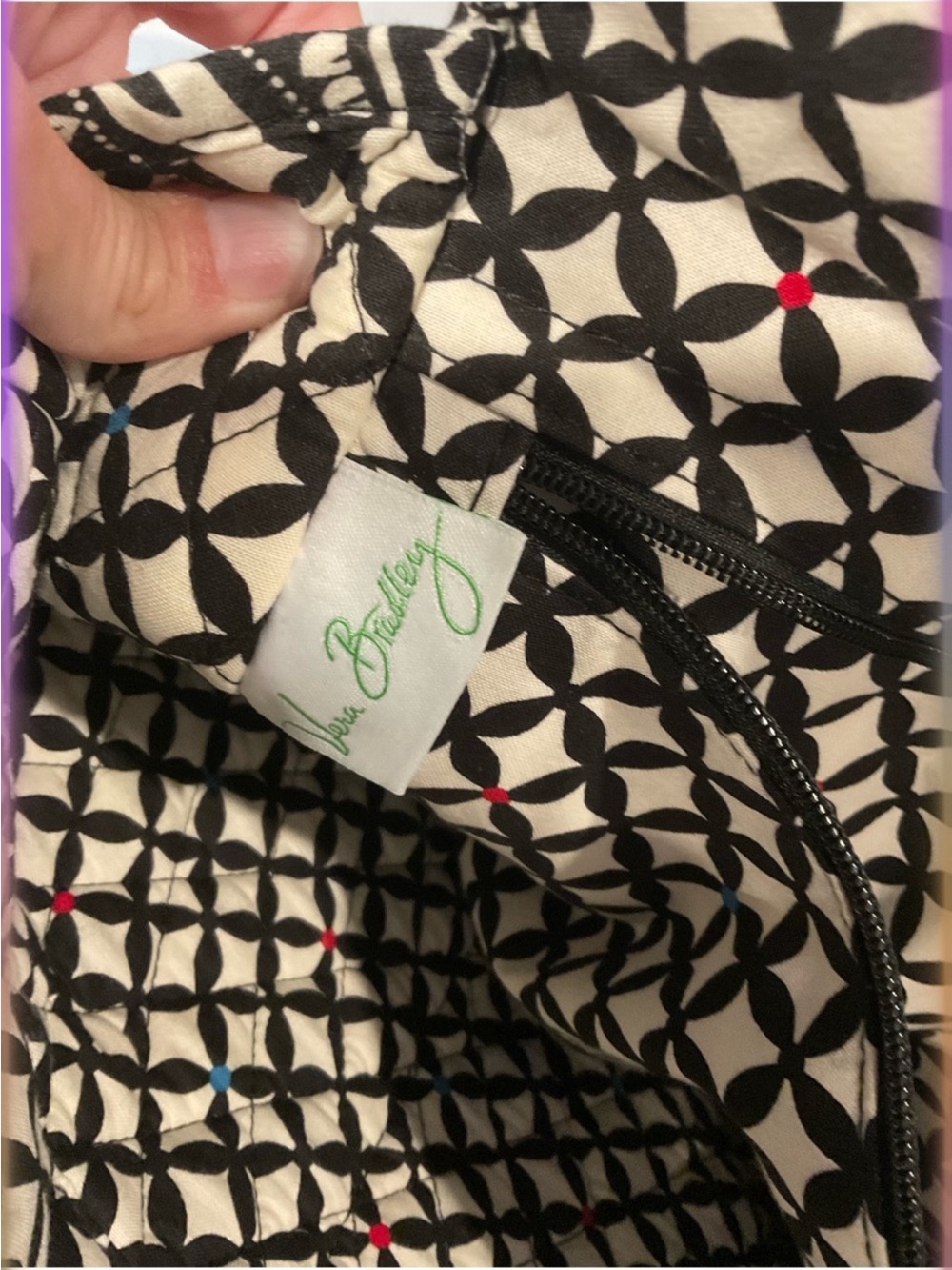 Barcelona (Black and White) Vera Bradley Tote Bag - Picture 4 of 9